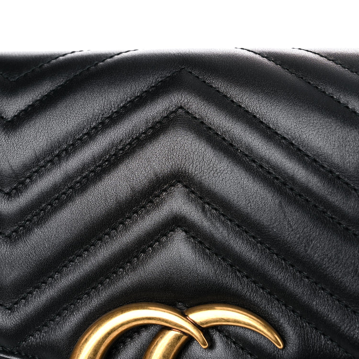 Gucci Calfskin Matelasse Medium GG Marmont Shoulder Bag Black 14 of 15
