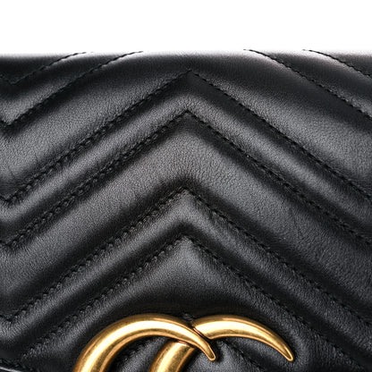 Gucci Calfskin Matelasse Medium GG Marmont Shoulder Bag Black 14 of 15