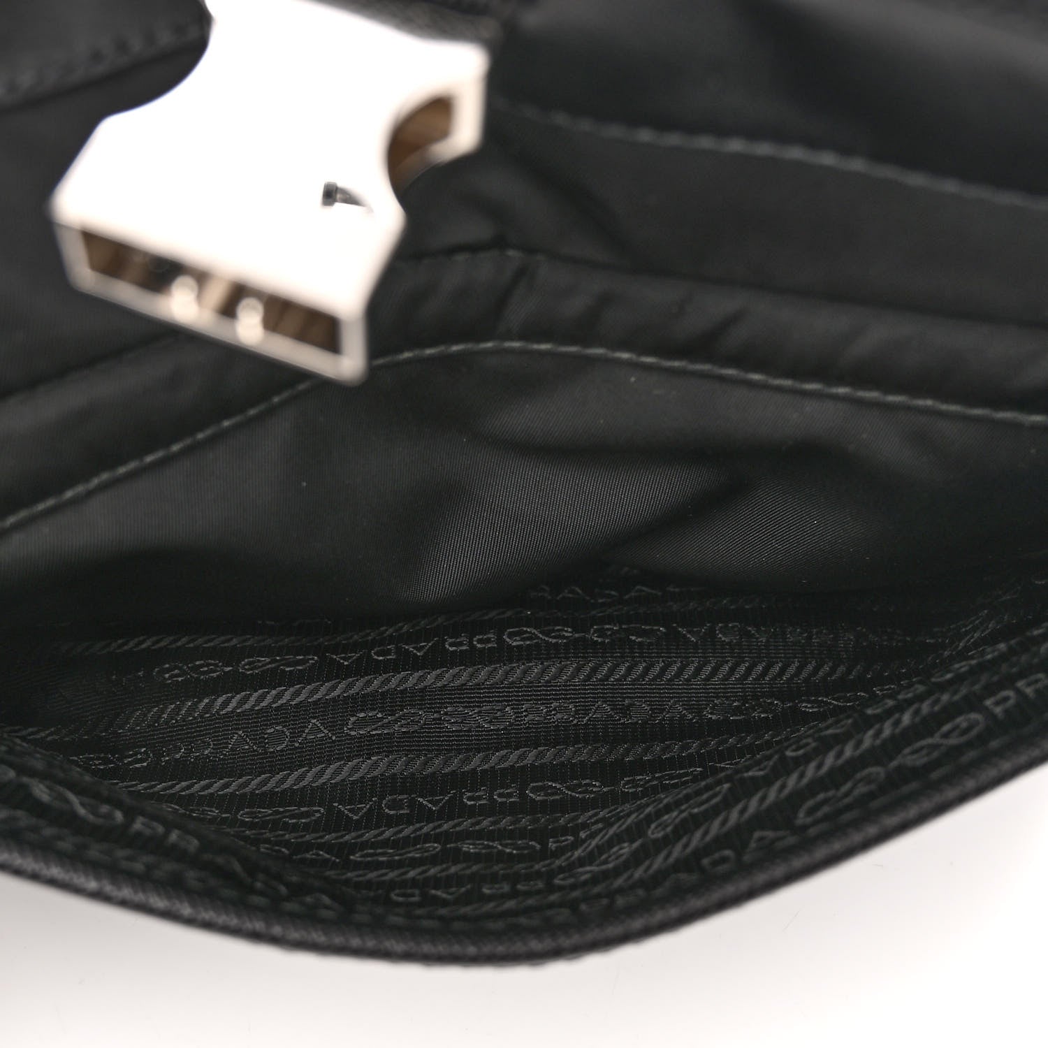 Prada Re-Nylon Saffiano Pocket Single Snap Buckle Shoulder Bag Black 5 of 9