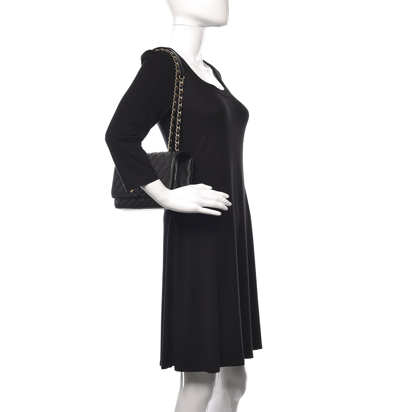 Caviar Quilted Medium CC Filigree Flap Black