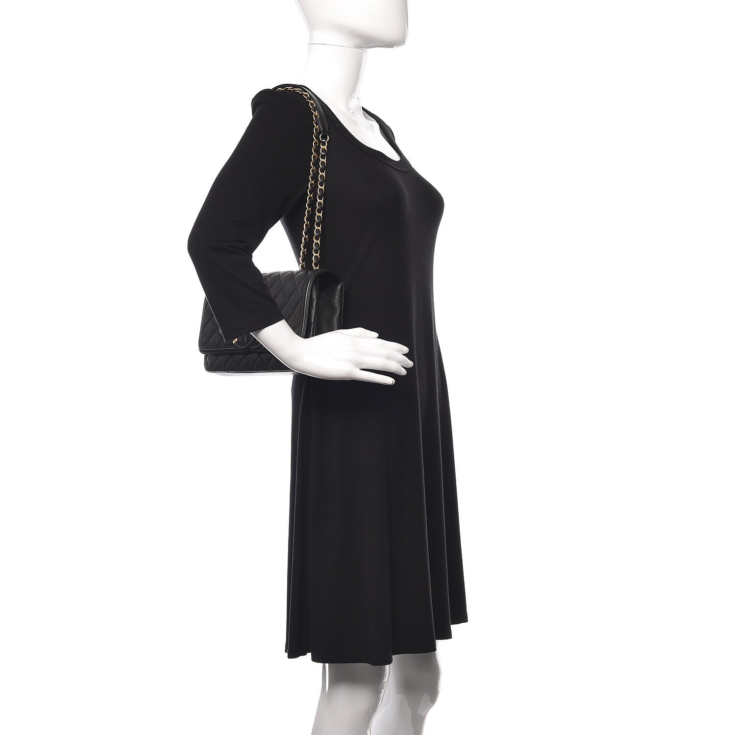 Chanel Caviar Quilted Medium CC Filigree Flap Black 2 of 11