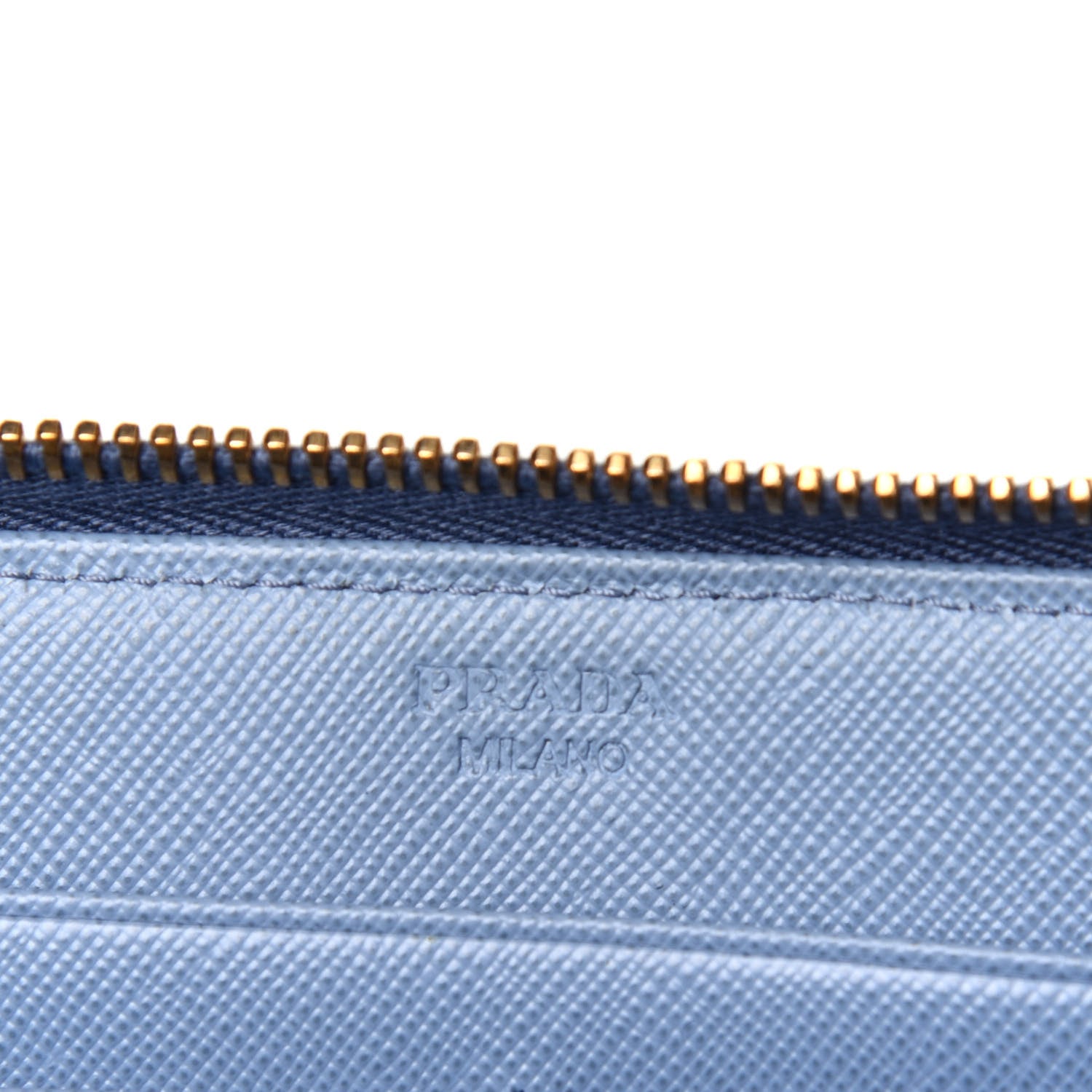 Prada Saffiano Triangle Zip Around Wallet Astrale 6 of 11
