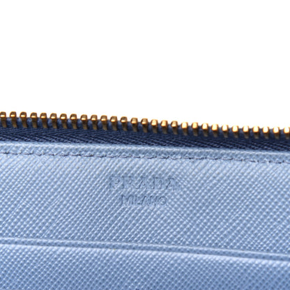 Prada Saffiano Triangle Zip Around Wallet Astrale 6 of 11