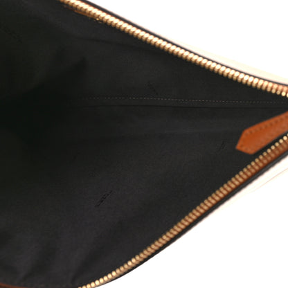 Fendi Vitello King Logo Embossed Large Flat Pouch Cuoio 5 of 8