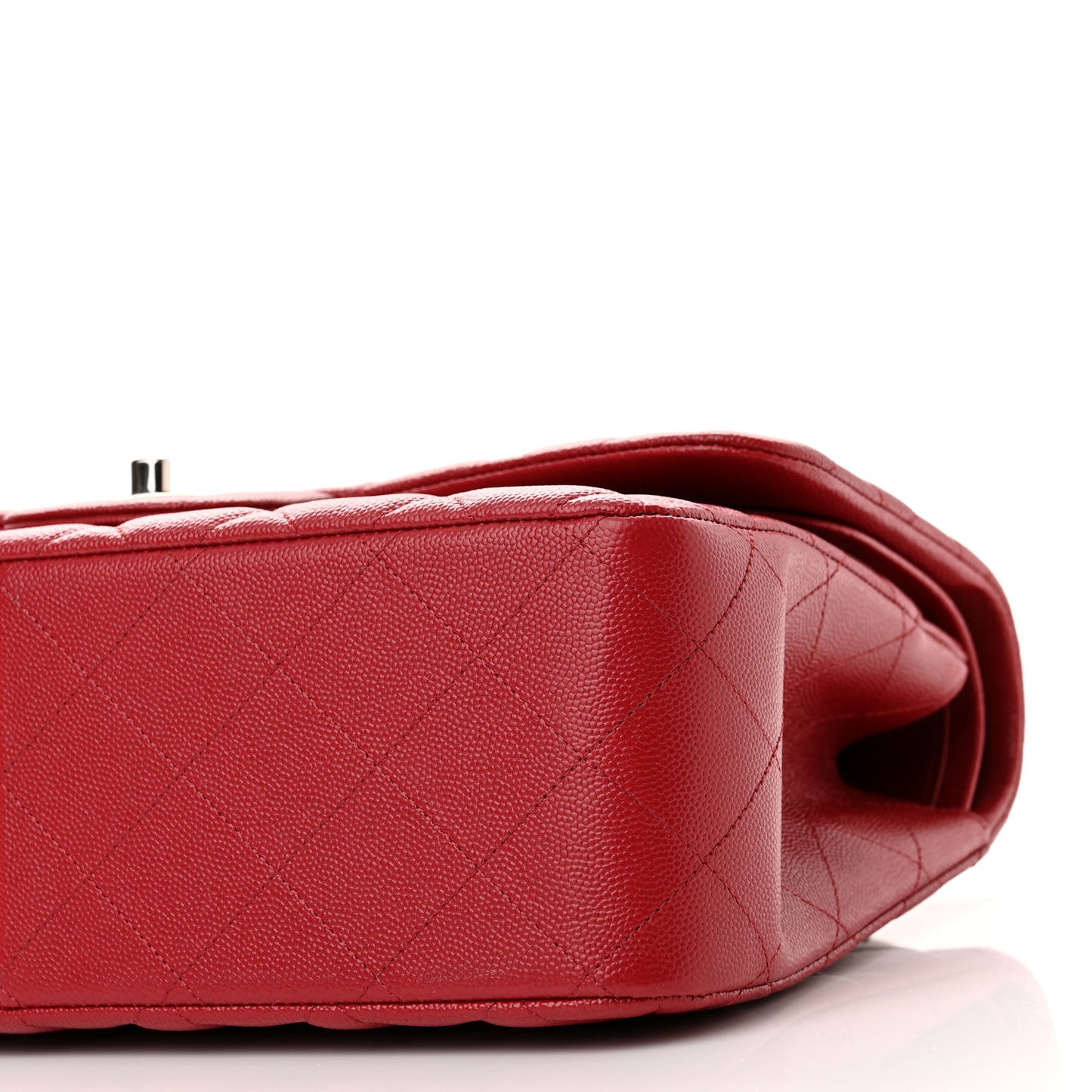 Caviar Quilted Jumbo Double Flap Dark Red