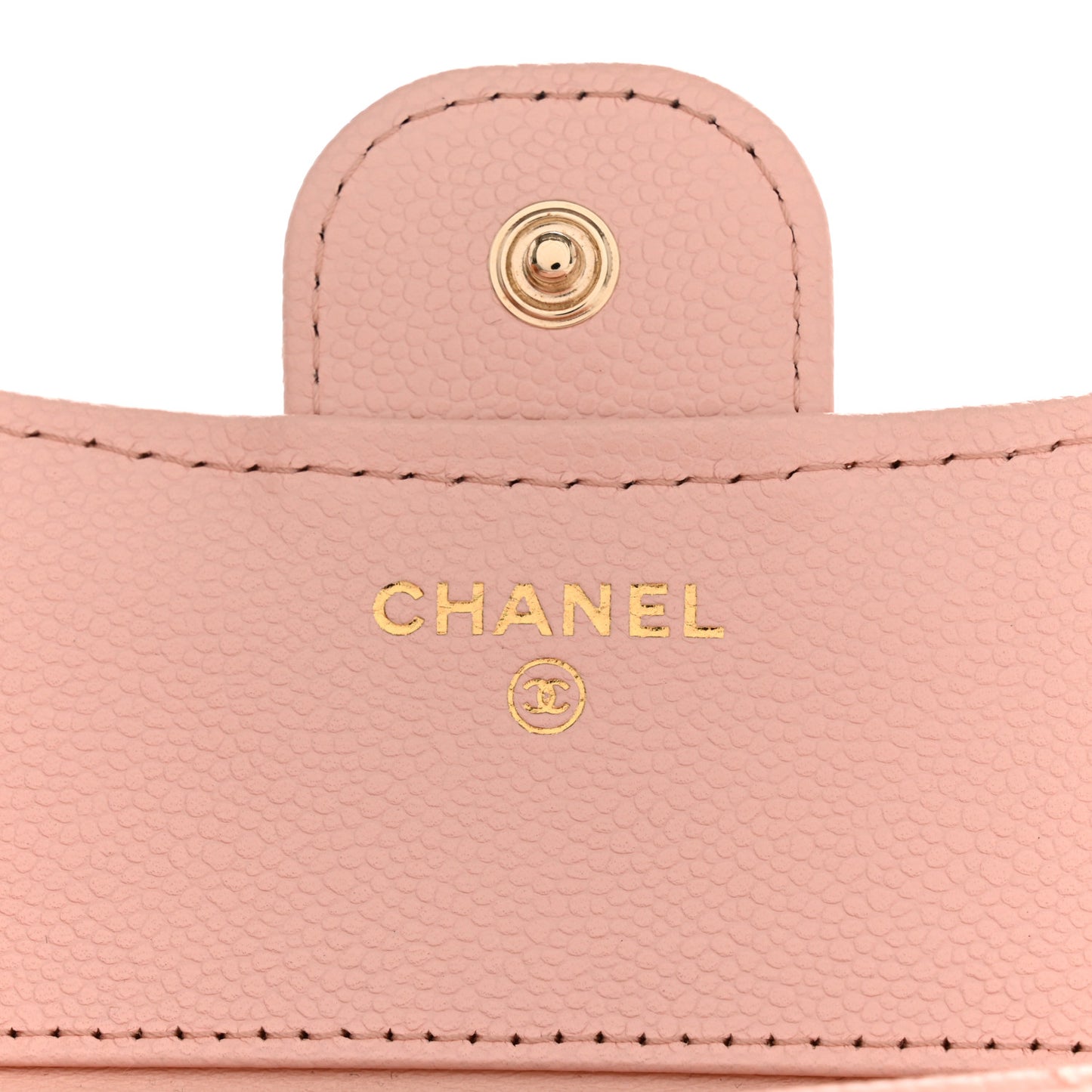 Caviar Quilted Compact Flap Wallet Light Pink