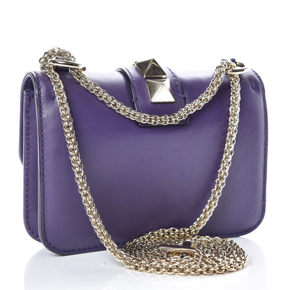 Valentino Garavani Vitello Mini Glam Lock Rockstud Flap Purple 4 of 10