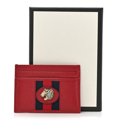 Gucci Calfskin Web Rajah Card Holder Red 7 of 7
