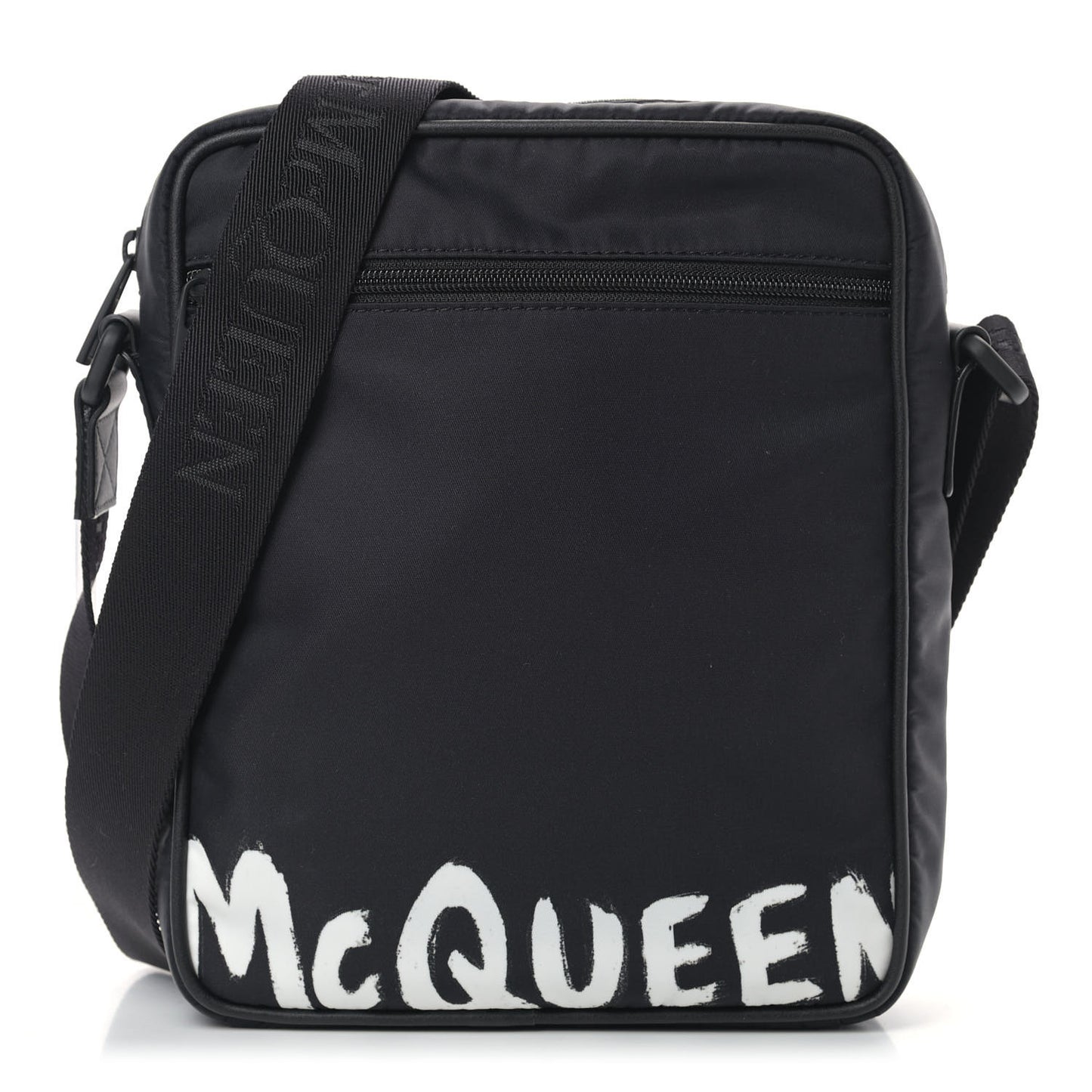 Nylon Painted Logo Messenger Bag Black