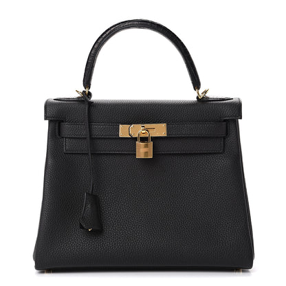 Hermes Togo Matte Alligator Kelly Retourne Touch 28 Black 1 of 38