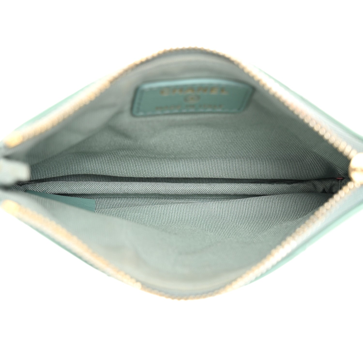 Chanel Patent Quilted Small Cosmetic Case Light Blue 5 of 11