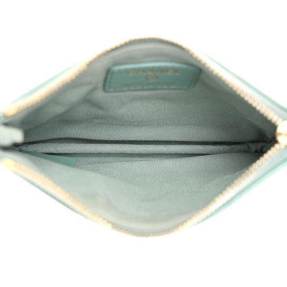 Chanel Patent Quilted Small Cosmetic Case Light Blue 5 of 11