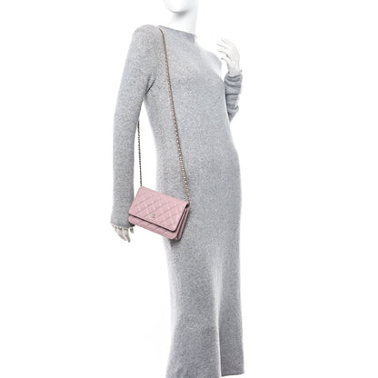 Chanel Caviar Quilted Wallet on Chain WOC Light Pink 2 of 11