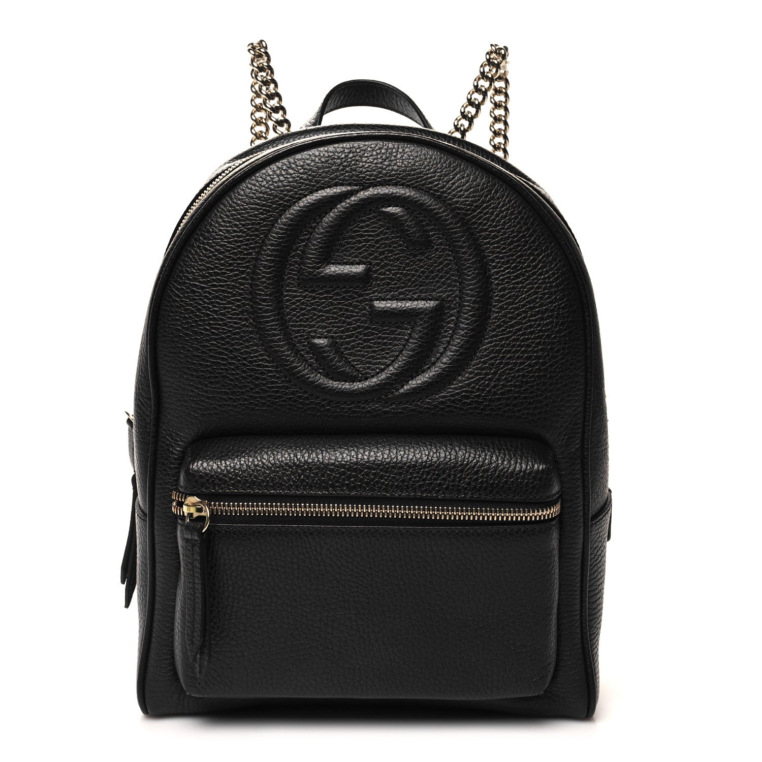 Gucci Pebbled Calfskin Soho Chain Backpack Black 1 of 11
