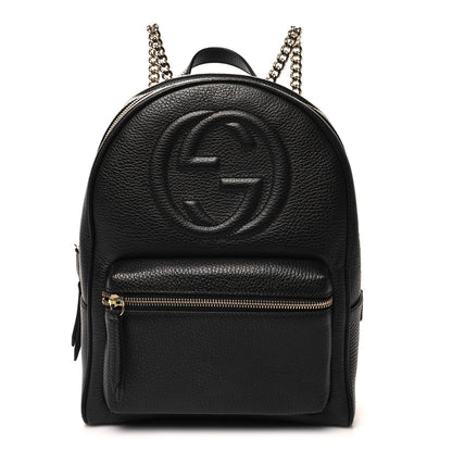 Gucci Pebbled Calfskin Soho Chain Backpack Black 1 of 11