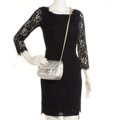 Chanel Metallic Lambskin Quilted Mini Square Flap Silver 2 of 8