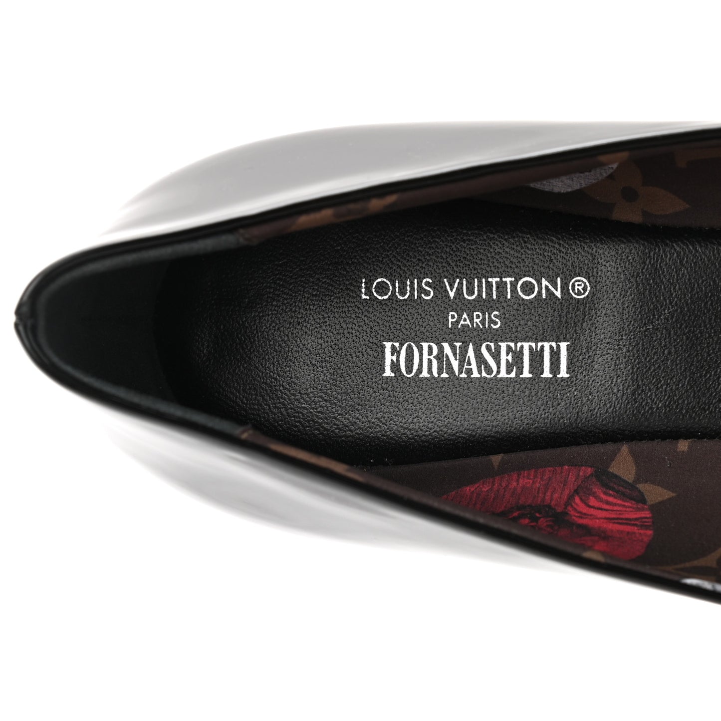 Patent Monogram Nylon Bow Popi Ballerina Flats 39.5 Black