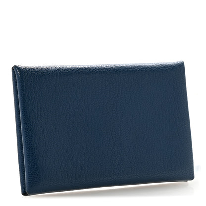 Hermes Chevre Chamkila Calvi Card Case Deep Bleu 3 of 9