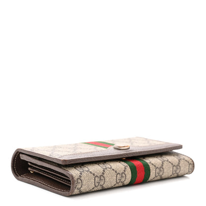 Gucci GG Supreme Monogram Web Ophidia Wallet On Chain Brown 4 of 12