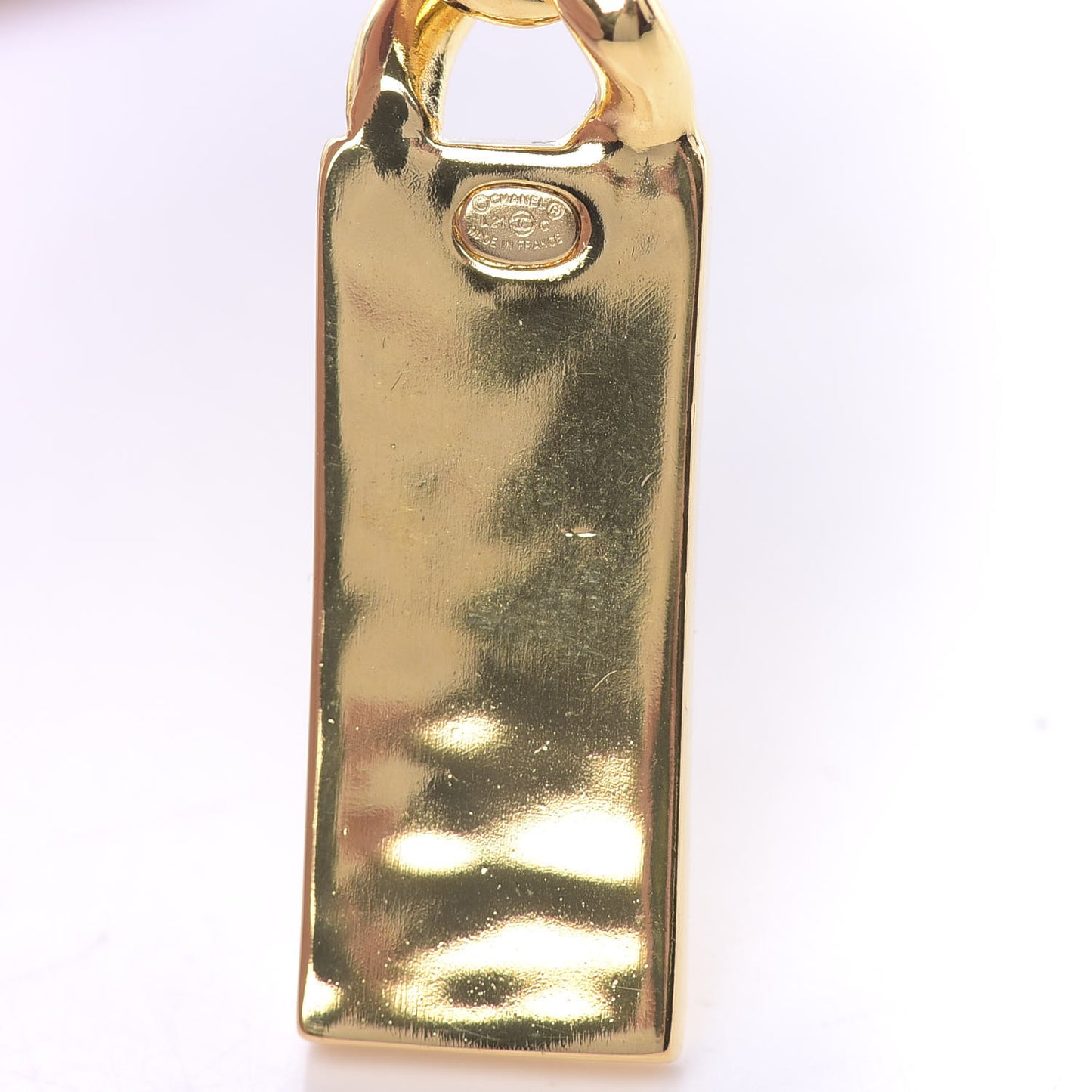 Crystal Tag Drop Earrings Gold
