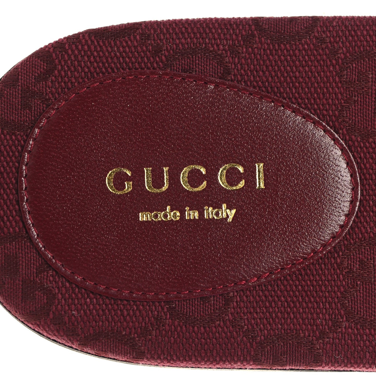 Canvas GG Monogram Horsebit Flat Slide Sandals 40.5 Rosso Ancora