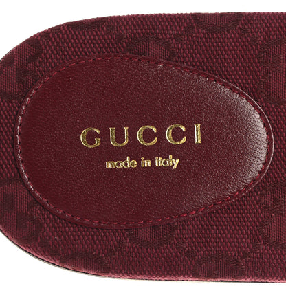 Gucci Canvas GG Monogram Horsebit Flat Slide Sandals 40.5 Rosso Ancora 9 of 10