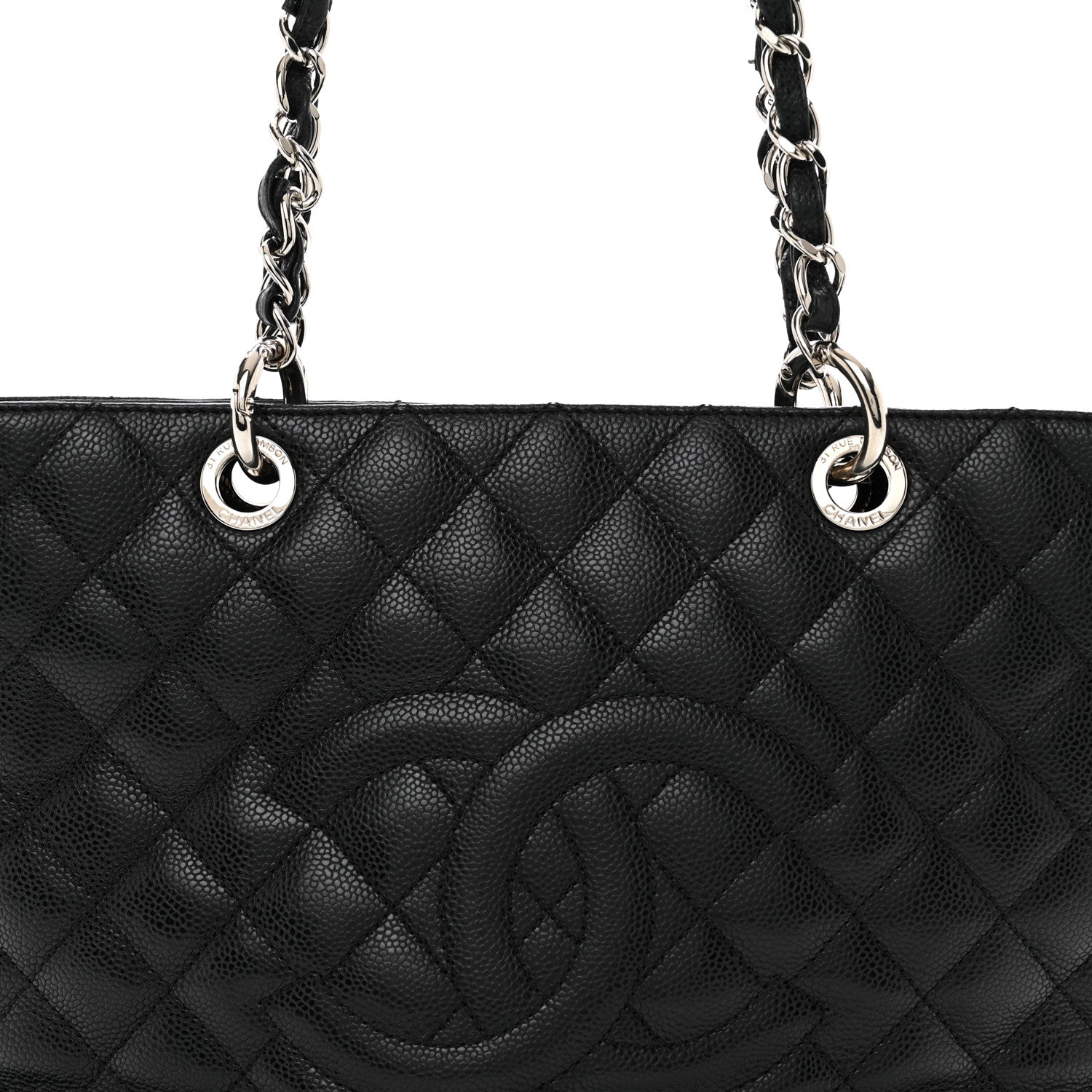 Chanel Caviar Quilted Grand Shopping Tote GST Black 8 of 10