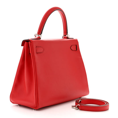 Hermes Evercolor Verso Kelly Retourne 28 Rouge De Coeur Rouge Grenat 3 of 16