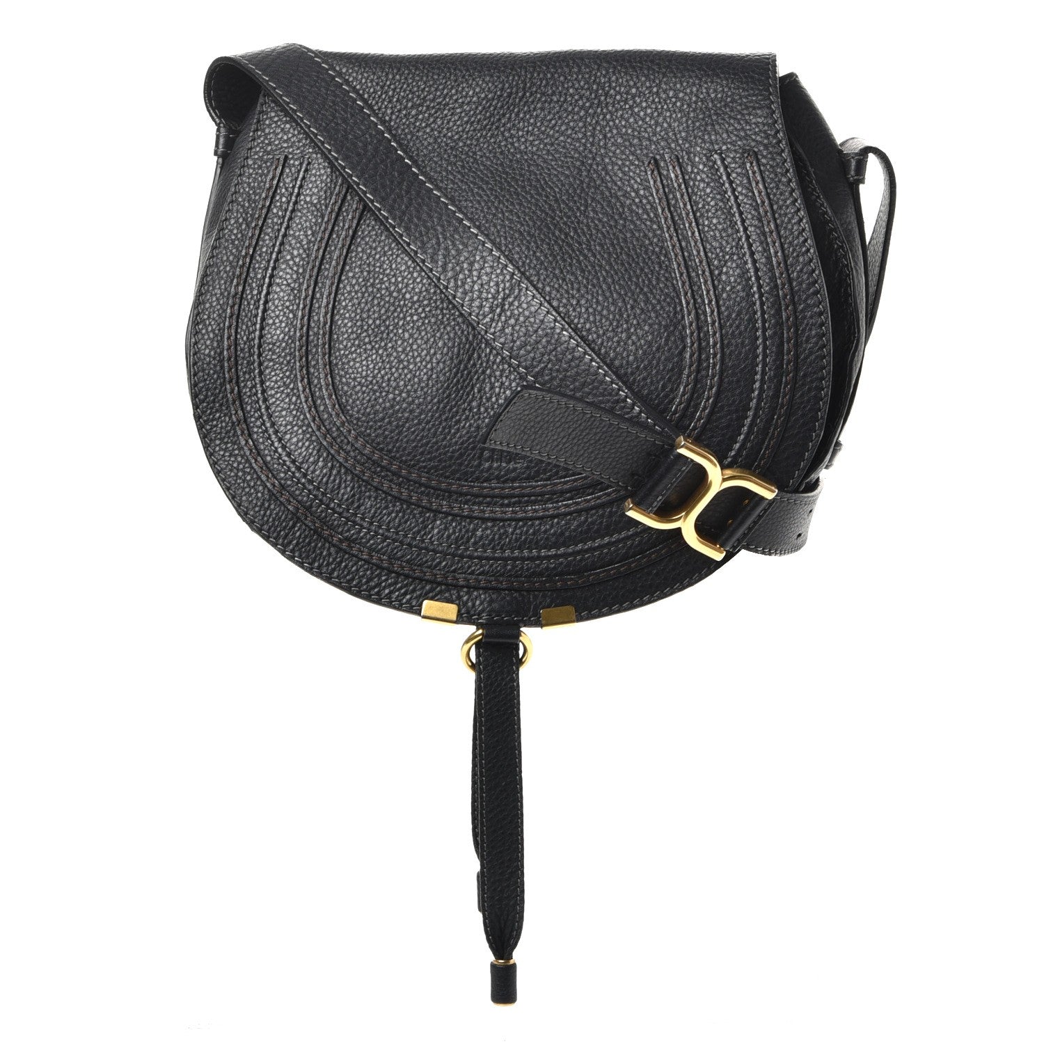 Chloe Calfskin Medium Marcie Round Crossbody Bag Black 1 of 11