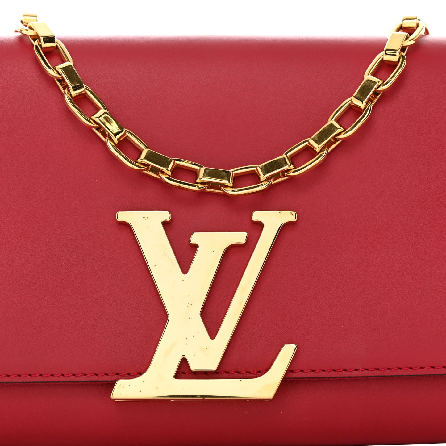Calfskin Chain Louise MM Red