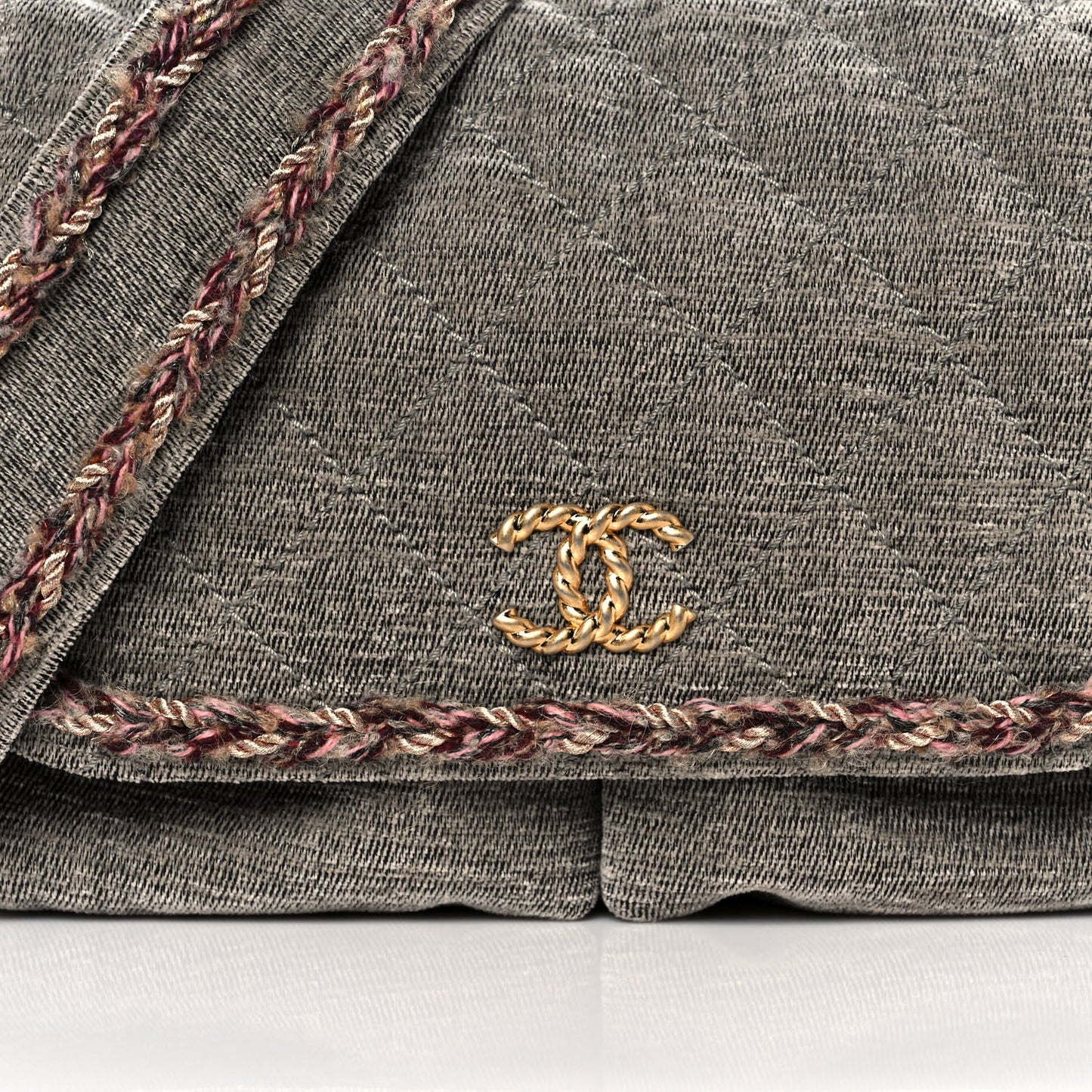 Wool Velvet Quilted Parisian Stroll Messenger Grey