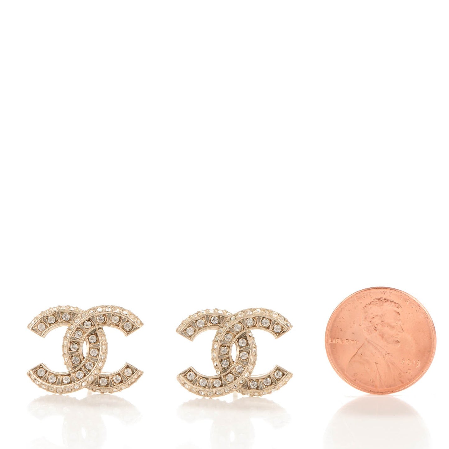 Crystal CC Earrings Light Gold