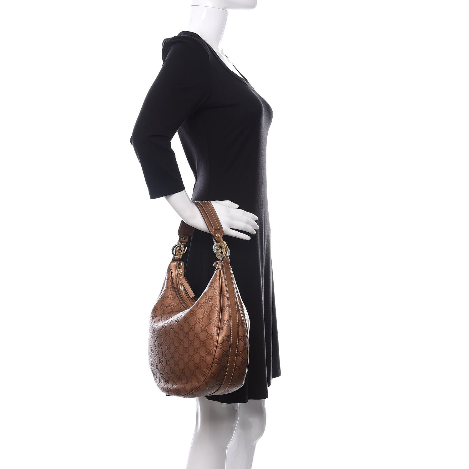 Gucci Guccissima Medium GG Twins Hobo Bronze 2 of 9
