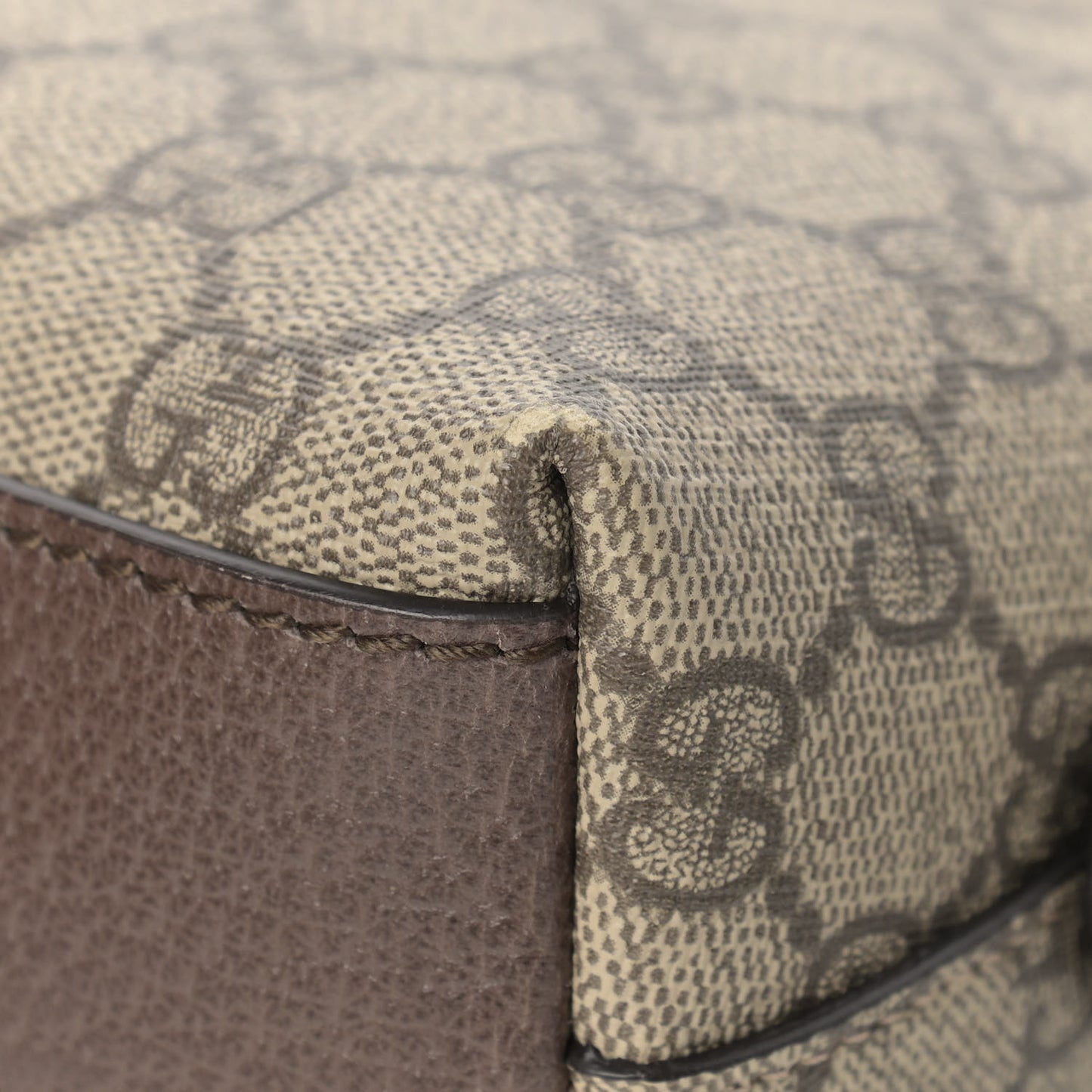 GG Supreme Monogram Textured Dollar Calfskin Web Small Ophidia Dome Shoulder Bag Beige Ebony New Acero