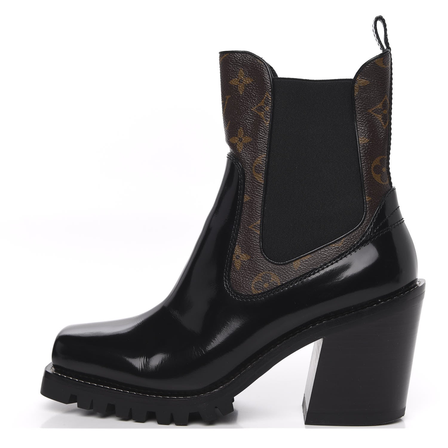 Louis Vuitton Patent Monogram Limitless Ankle Boots 41 Black 1 of 8