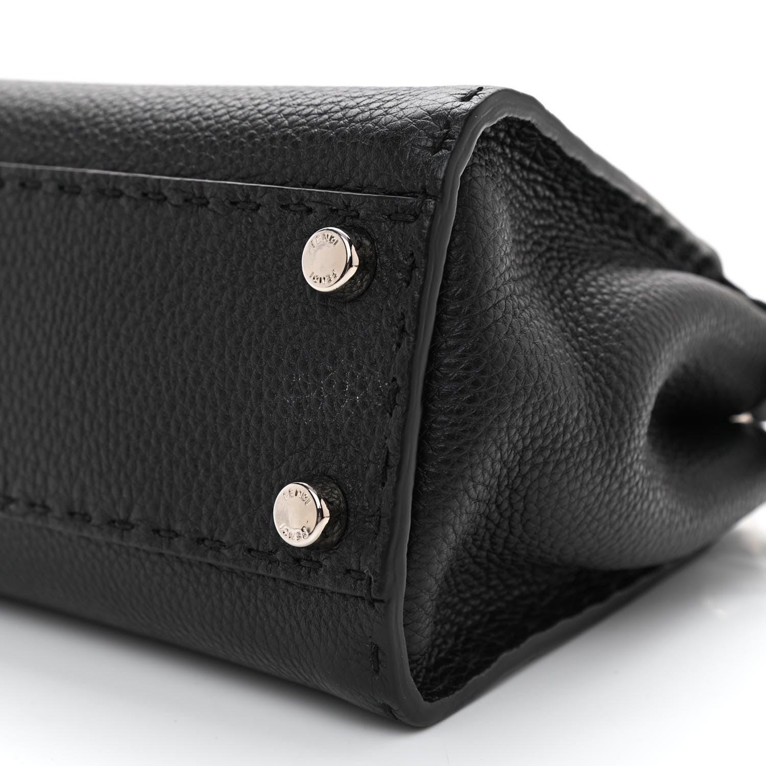 Fendi Cuoio Romano Selleria Bi-Color Mini Peekaboo Iconic Satchel Black Mou 7 of 7