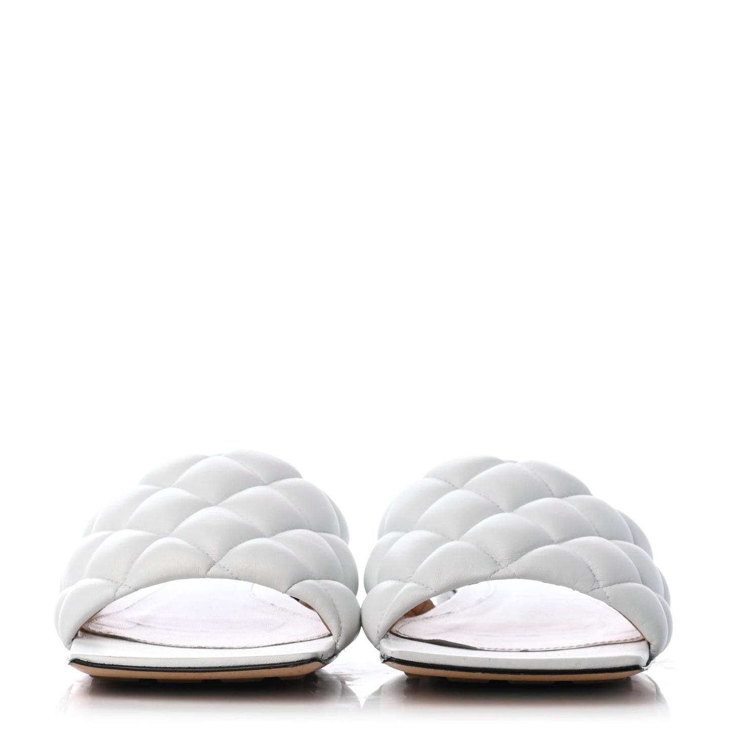 Nappa Matelasse Padded Flat Sandals 37 Optic White
