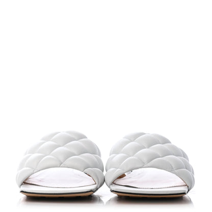 Bottega Veneta Nappa Matelasse Padded Flat Sandals 37 Optic White 2 of 4