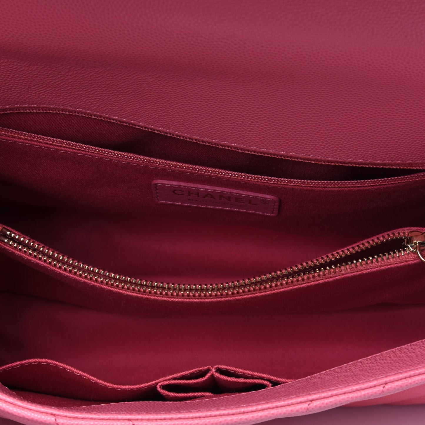 Caviar Chevron Quilted Small Coco Handle Flap Pink