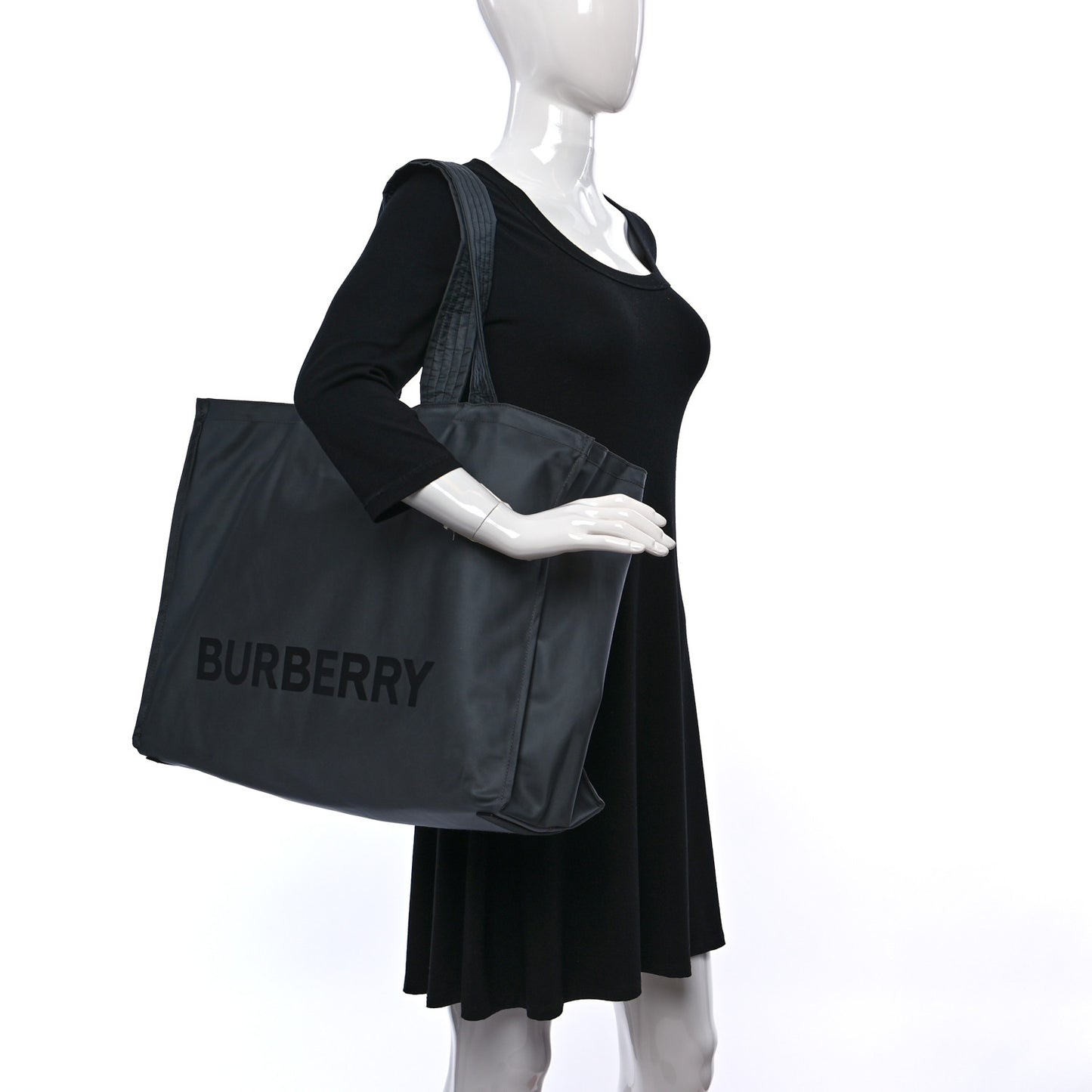 Nylon Logo Tote Bag Grey