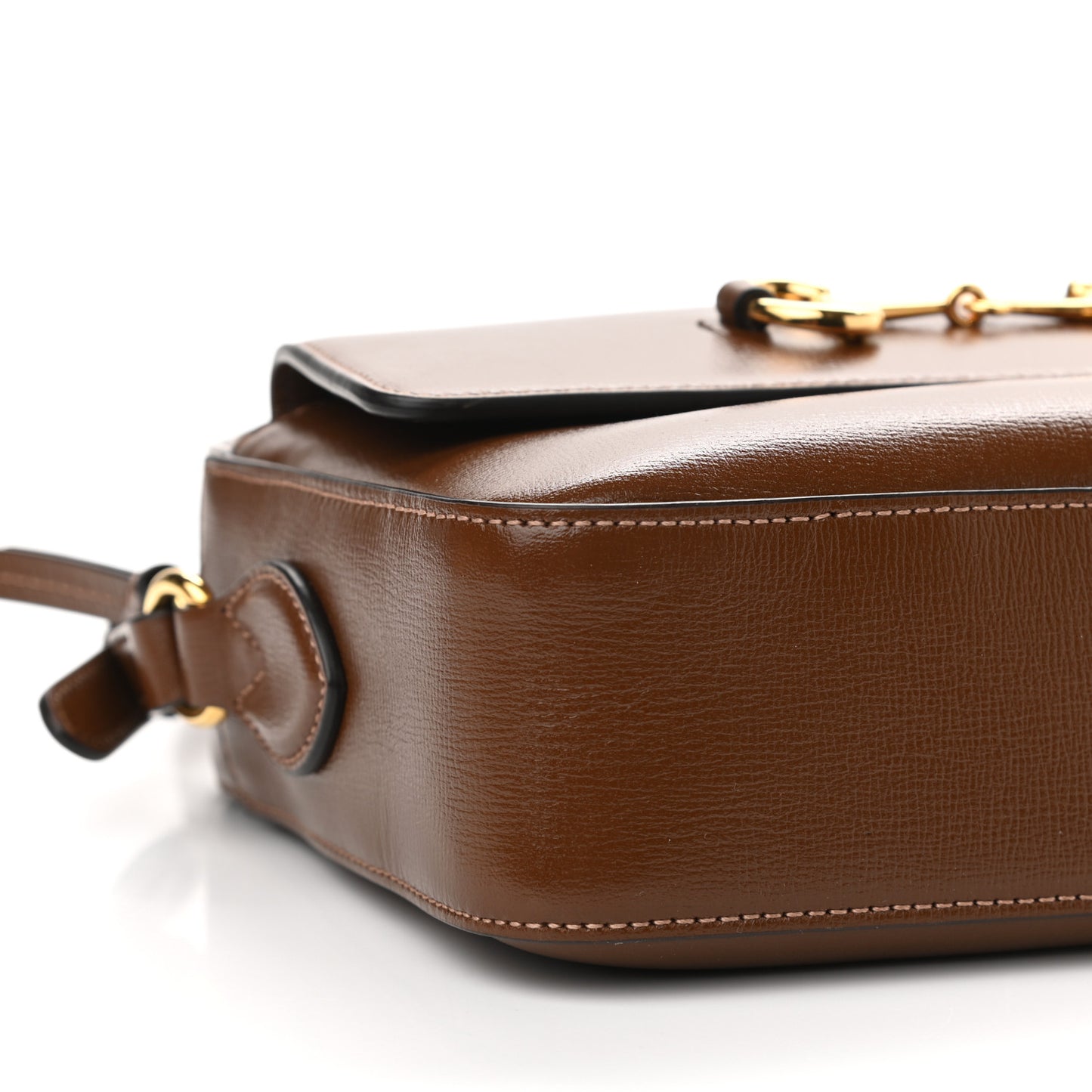 Azalea Calfskin Small Horsebit 1955 Shoulder Bag Brown Sugar
