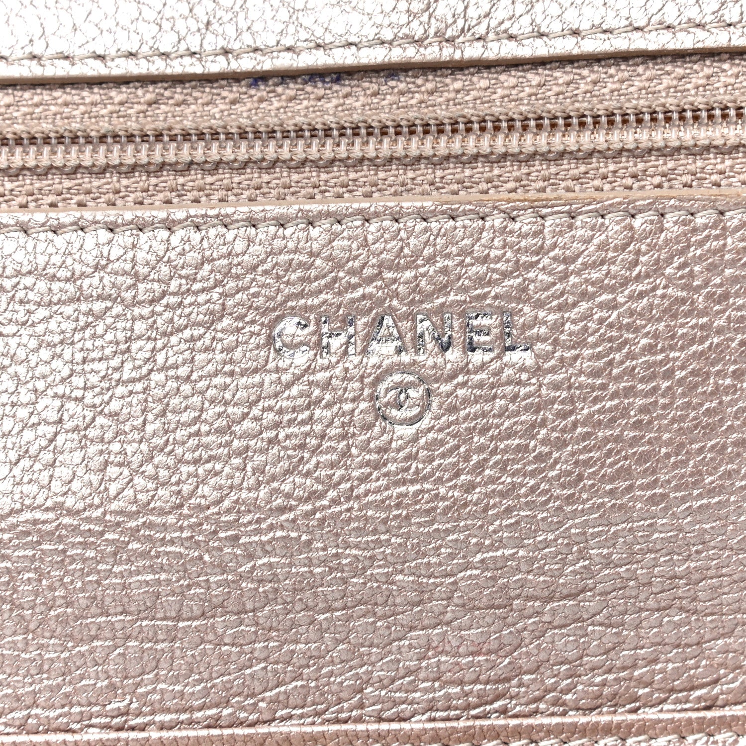 Chanel Metallic Goatskin Wallet On Chain WOC Gold 5 of 19