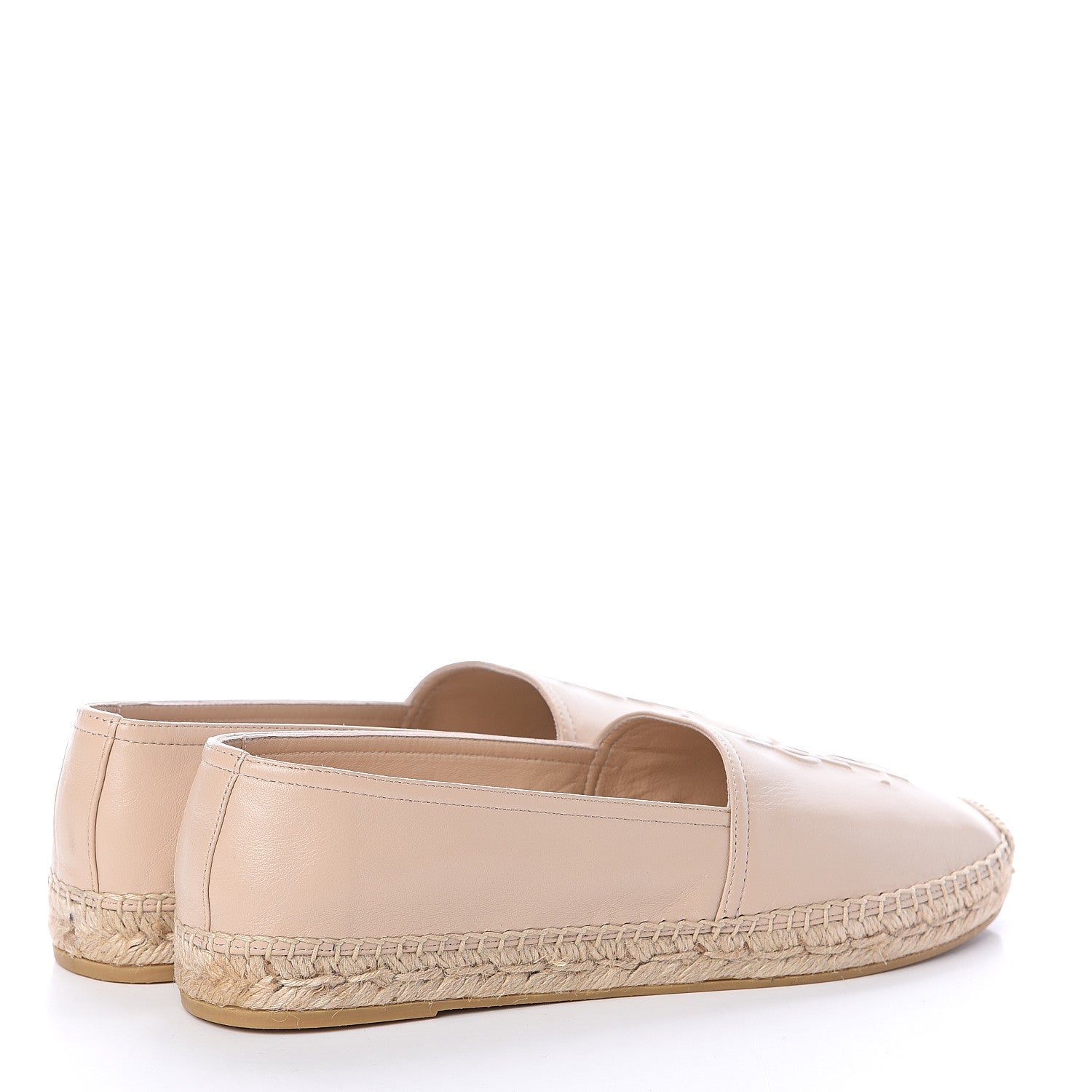 Saint Laurent Lambskin Monogram Espadrilles 40 Nude 4 of 7