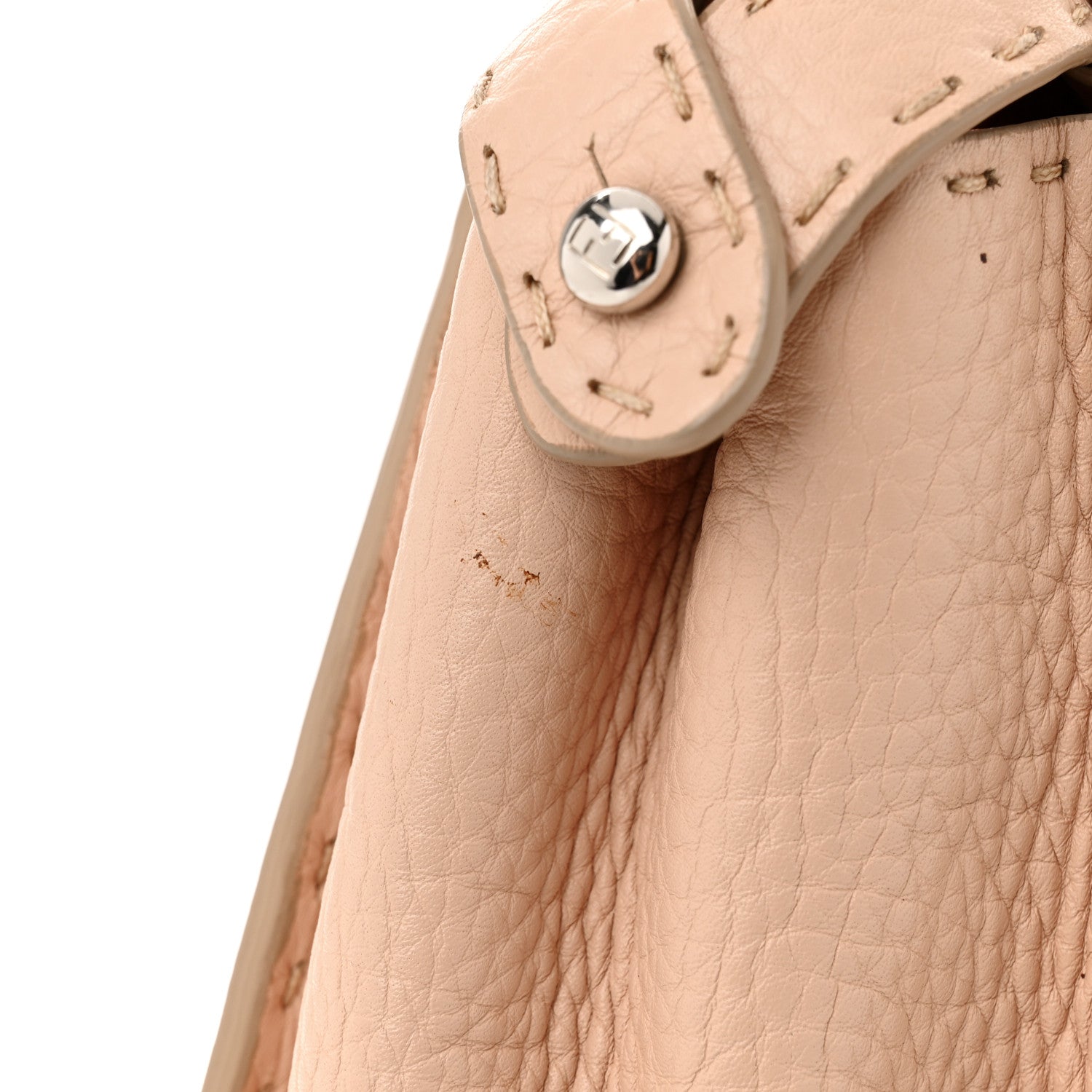 Fendi Cuoio Romano Selleria Bi-Color Medium Peekaboo Iconic Satchel Rosa Plaster Pesca 16 of 16