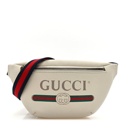 Gucci Grained Calfskin Small Logo Belt Bag White 1 of 9