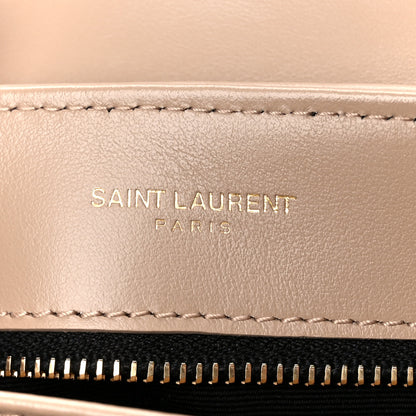 Saint Laurent Calfskin Y Quilted Monogram Toy Loulou Crossbody Bag Dark Beige 6 of 14