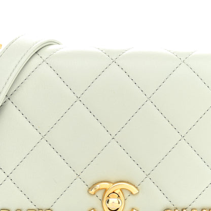 Chanel Lambskin Enamel Strass Quilted Mini Paris Monaco Flap Light Grey 8 of 12