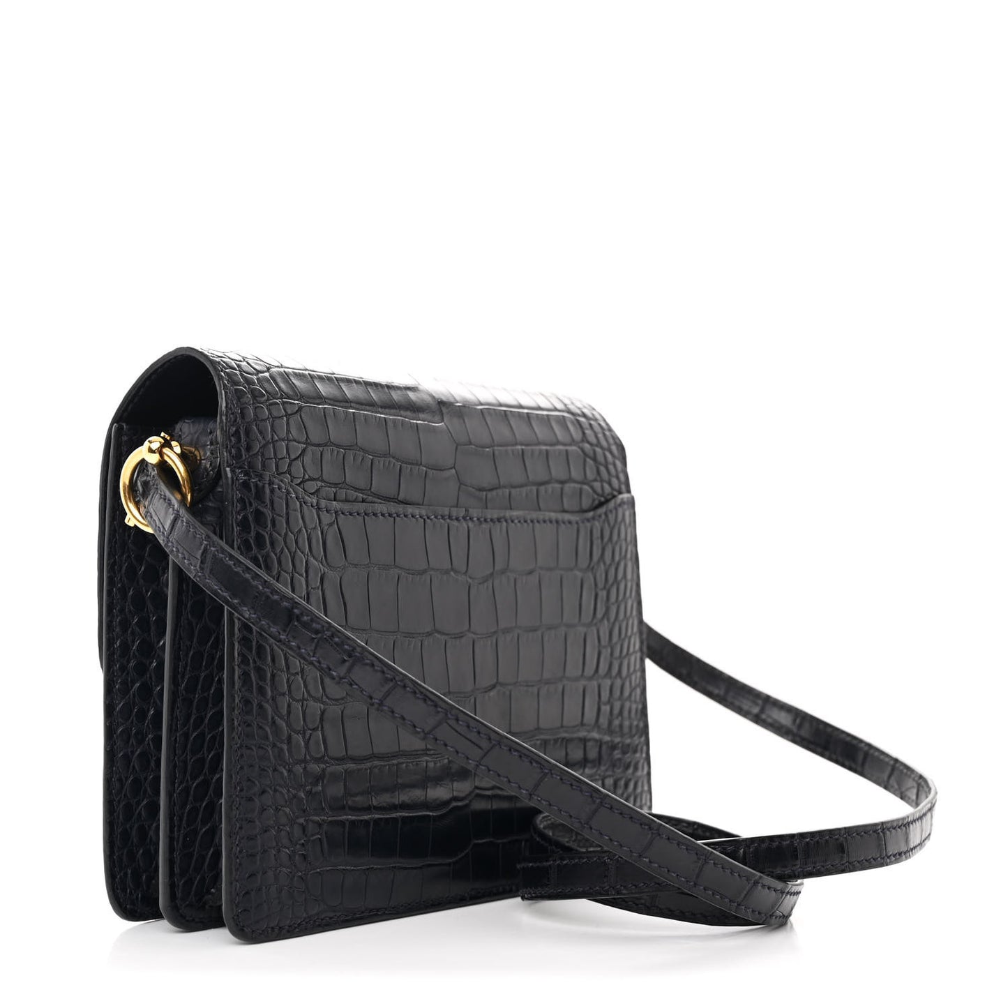 Matte Alligator Mini Sac Roulis Bleu Nuit
