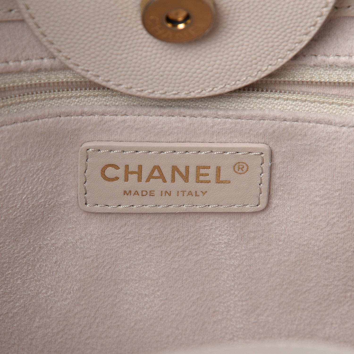 Chanel Caviar Small Studded Deauville Tote Ivory 6 of 10