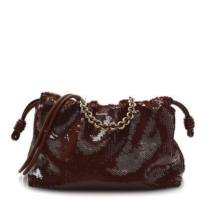 Loewe Sequin Medium Donut Chain Flamenco Knot Clutch Chocolate 1 of 10
